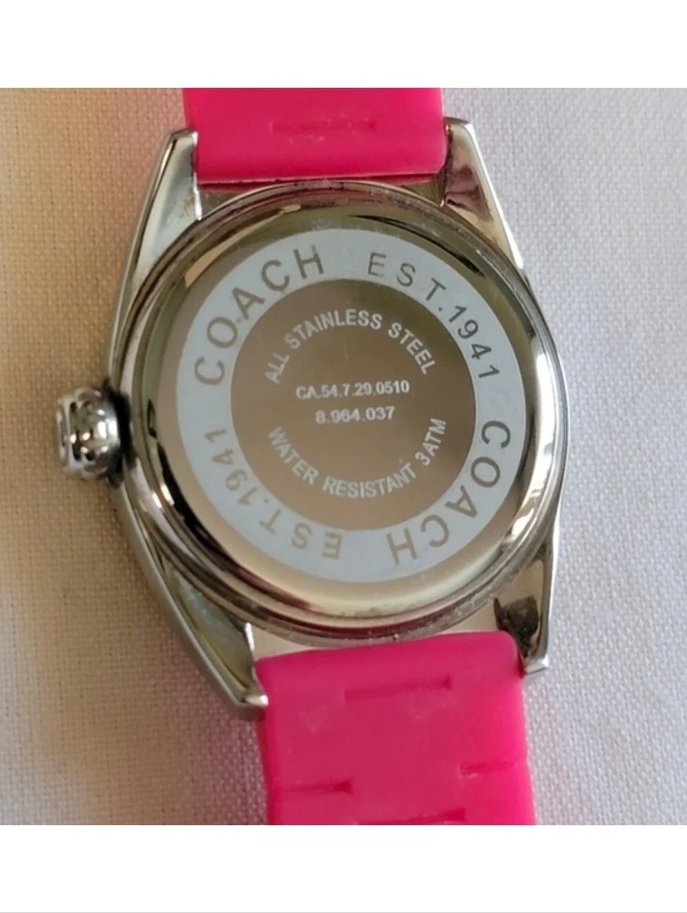 Coach Andee Pink Silicone Stainless Steel Watch Box Y2K NWOT